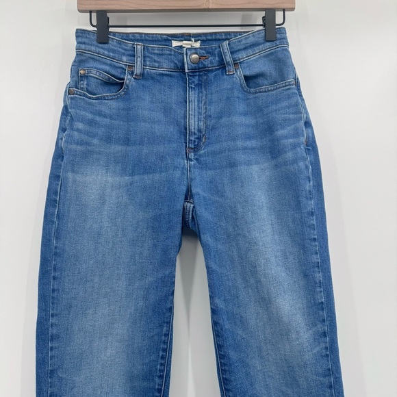Eileen Fisher Jeans Women 0 Blue Mom Mid Rise Organic Denim Stretch Comfy Ankle - Picture 2 of 12